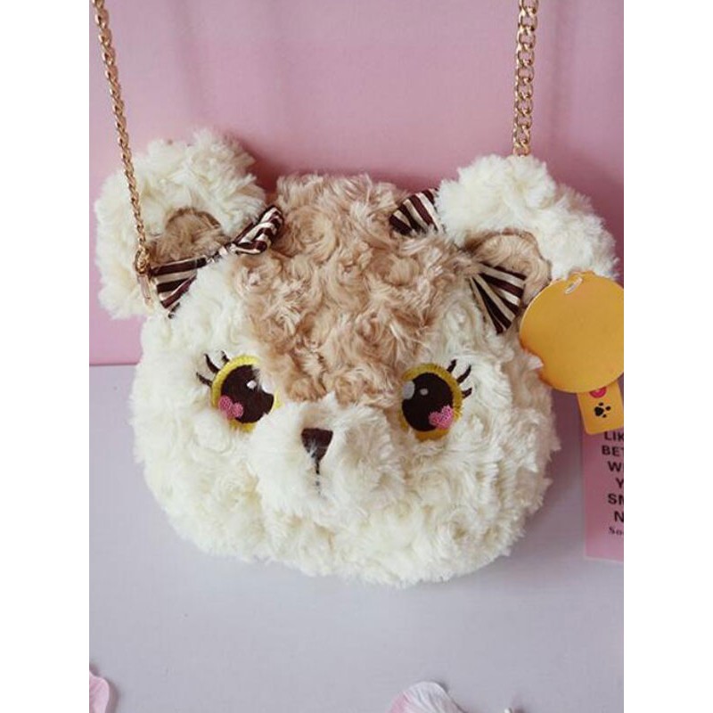 Lolita Handbag Light Brown Long Plush Cross Body Bag Lolita Accessories Cross-body Bag Shoulder Bag Sweet