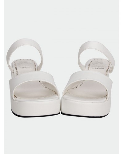 Matte White Lolita Platform Sandals Slippers