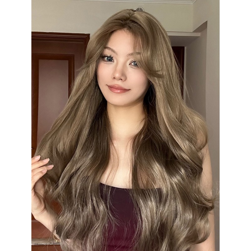 Long Wig For Woman Deep Brown Curly Layered Wigs Feminine Elegant Casual