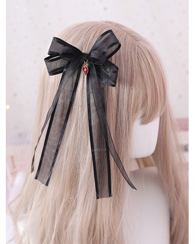 Sweet Lolita Black Bows Polyester Fiber Accessory Bow Miscellaneous Lolita Accessories Daily Casual