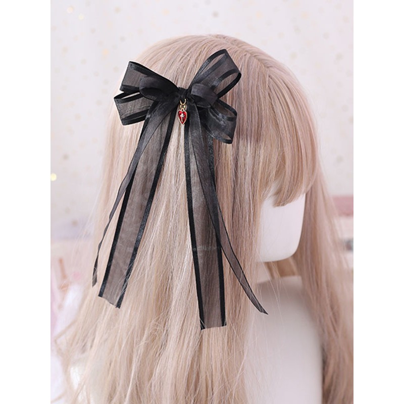 Sweet Lolita Black Bows Polyester Fiber Accessory Bow Miscellaneous Lolita Accessories Daily Casual