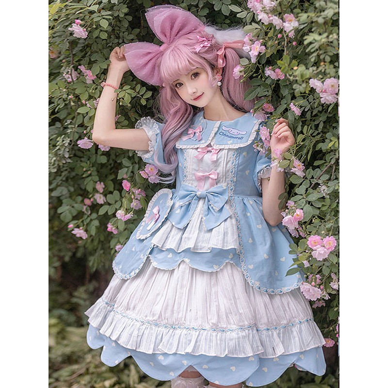 Sweet Lolita Dress Polyester Short Sleeves Dress