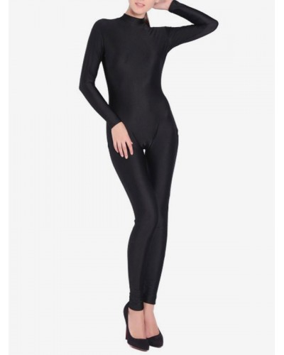 Women Black Bodysuit Adults Lycra Spandex Catsuit For Sexy