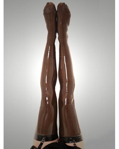 Unisex Halloween Fashion Pure Coffee Latex Women‘s Stockings Halloween