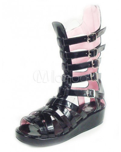 Gorgeous Black 1 1/5'' High Heel Lolita Shoes