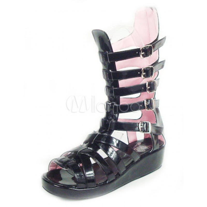 Gorgeous Black 1 1/5'' High Heel Lolita Shoes