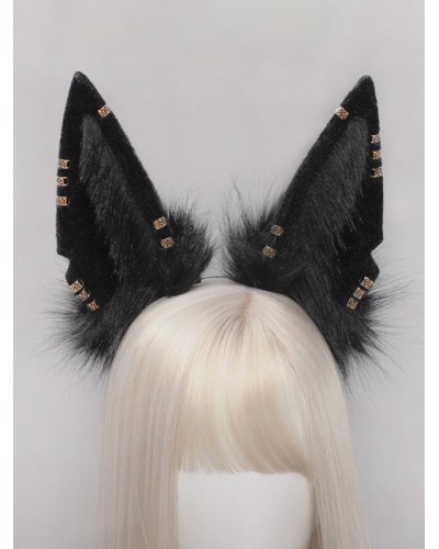 Black Lolita Accessories Animal Ears Polyester Fiber Miscellaneous