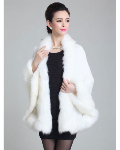 Women 's Poncho Knitwear Oversized Faux Fur Coat Spring Outerwear Poncho  Cape Daily Casual