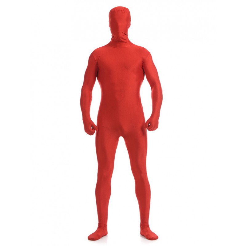 Red Zentai Suit Adults Morph Suit Full Body Lycra Spandex Bodysuit For Men