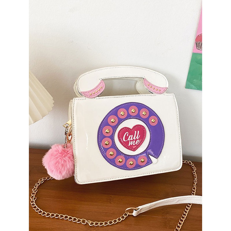 White Lolita Bag PU Leather PU Leather Cross-body Bag Lolita Accessories Cross-body Bag Daily Casual