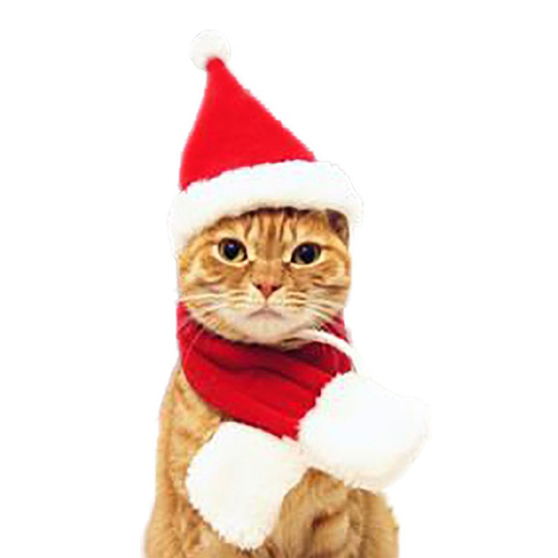 Pet Cat Costume Red Scarf Polyester Pet Supply Christmas