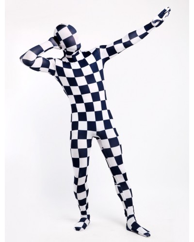 Unisex Morph Suit Plaid Zentai Suit Full Body Lycra Spandex Bodysuit