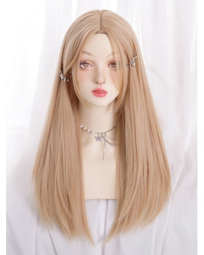 Lolita Wig Gold Heat-resistant Fiber Lolita Accessories Sweet Daily Casual