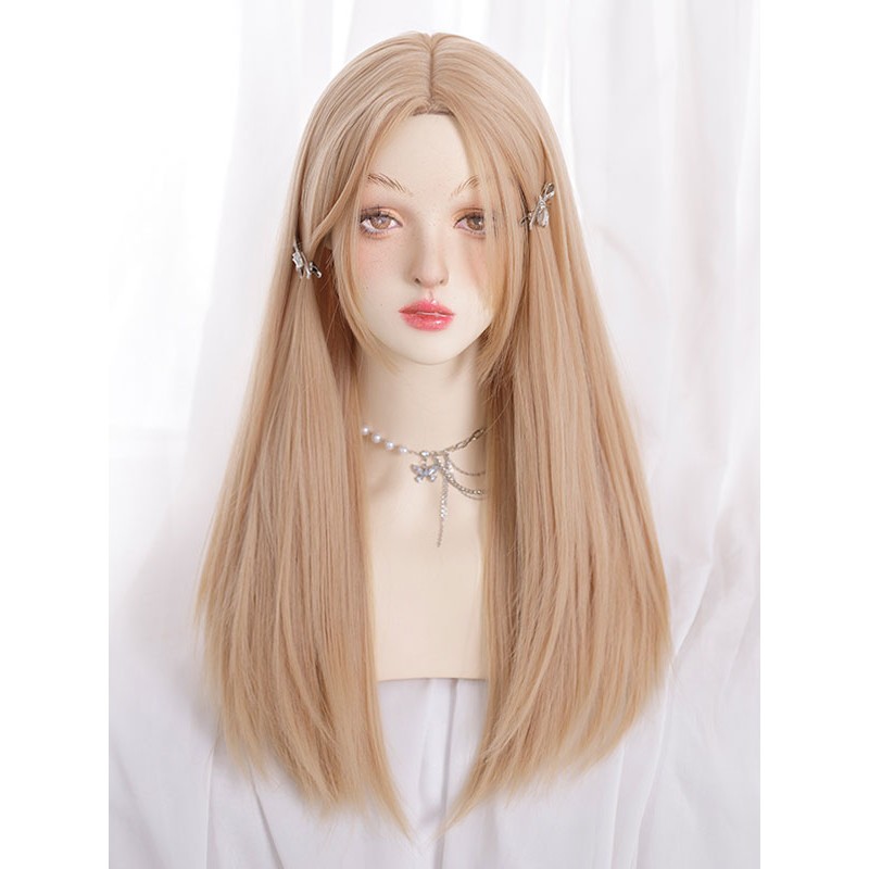 Lolita Wig Gold Heat-resistant Fiber Lolita Accessories Sweet Daily Casual