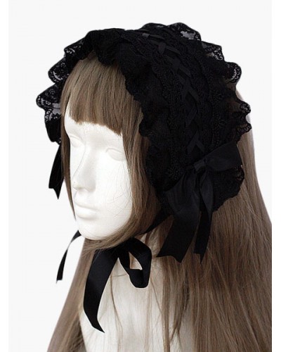 Black Lace Gothic Lolita Headdress Sweet