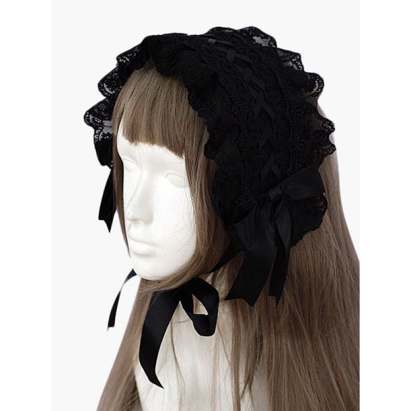 Black Lace Gothic Lolita Headdress Sweet