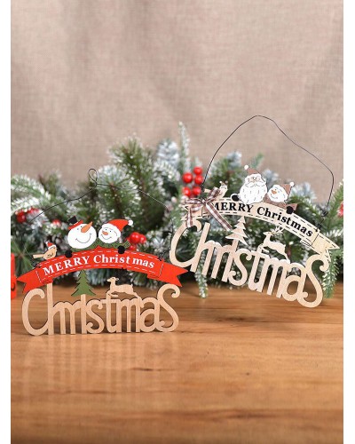 Christmas Decorations Creative Wooden Pendants Color Letter Pendants Window Scene Layout Decoration Accessories