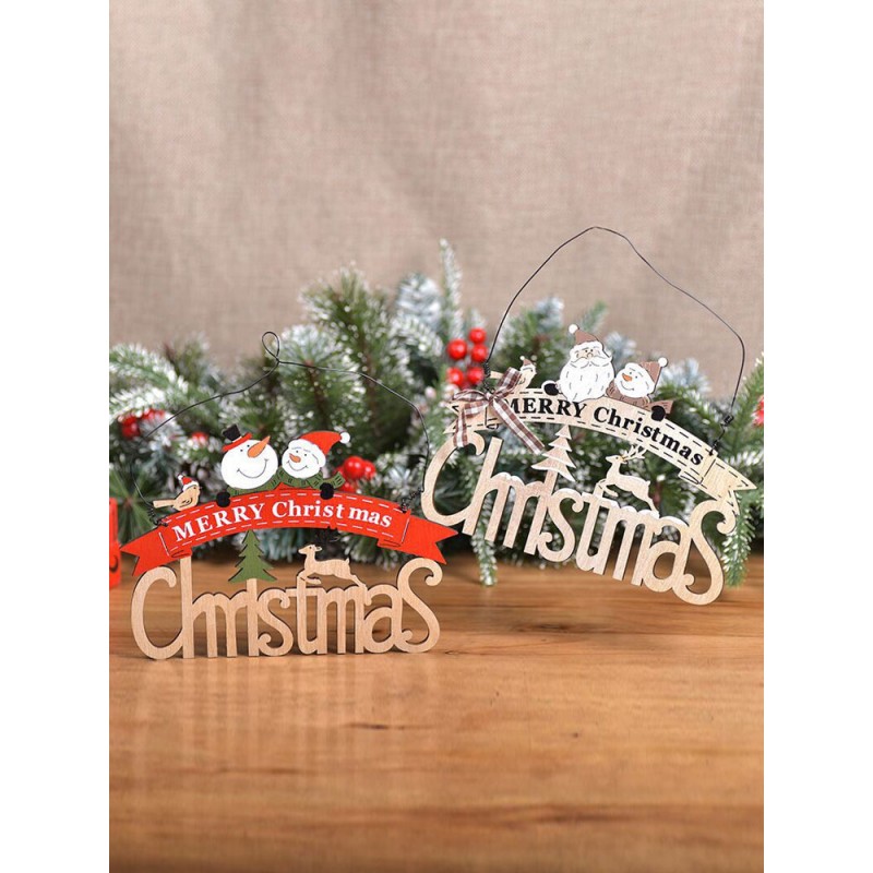 Christmas Decorations Creative Wooden Pendants Color Letter Pendants Window Scene Layout Decoration Accessories