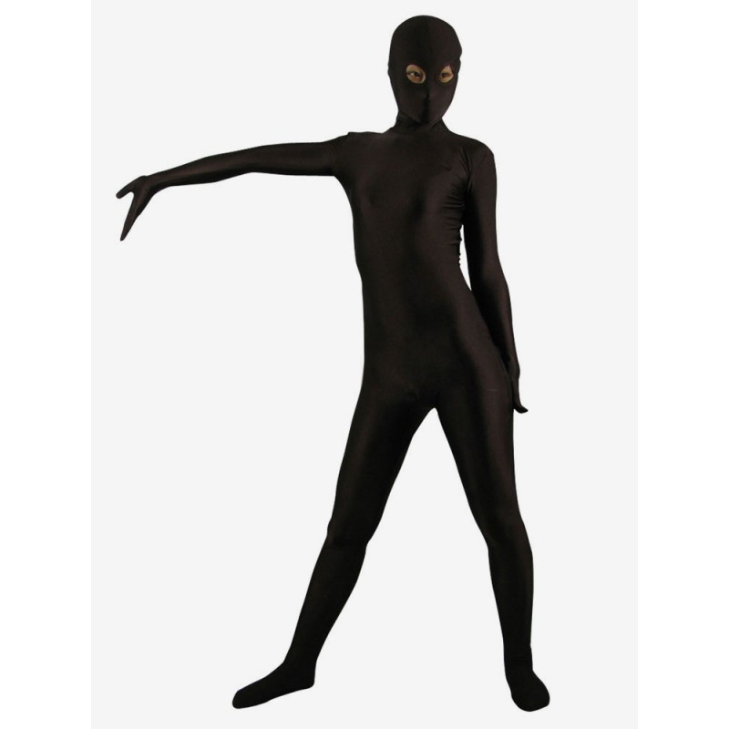 Halloween Morph Suit Black Bare-eyed Lycra Spandex Catsuit Bodysuit