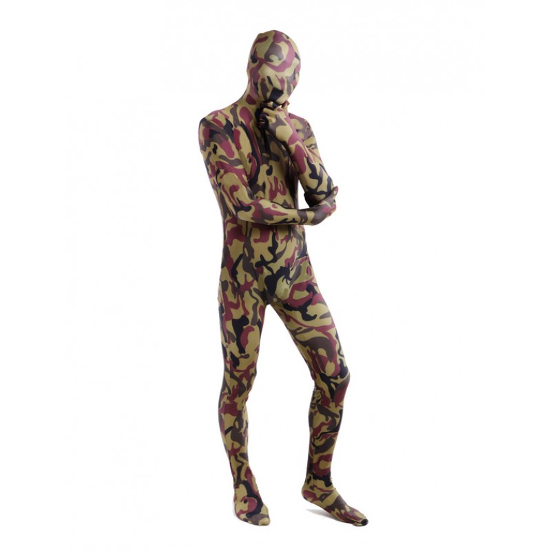 Unisex Morph Suit Hunter Green Camouflage Lycra Spandex Zentai Suit Full Body Suit