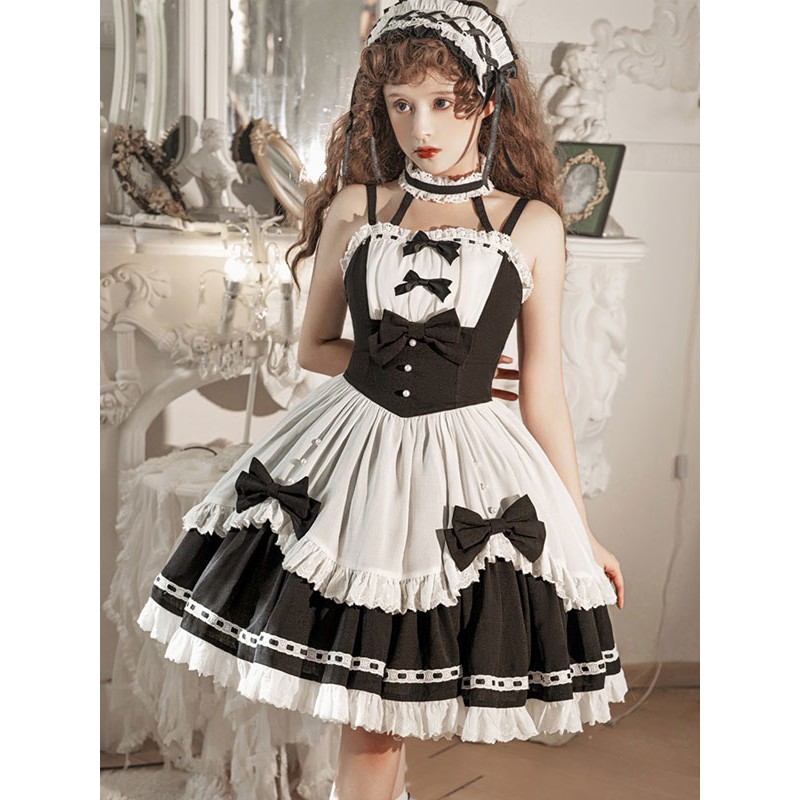 Gothic Lolita Dresses Ruffles Bows Black