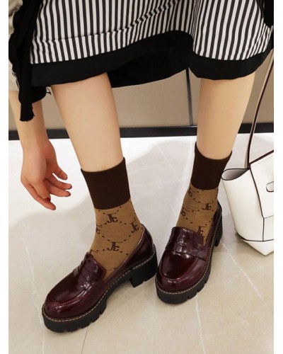 Lolita Footwear Burgundy Leather Puppy Heel Lolita Pumps