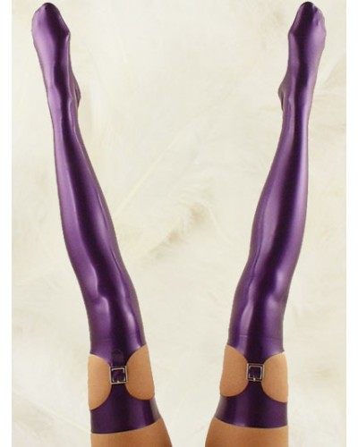 Unisex Halloween Purple Latex Stockings Halloween