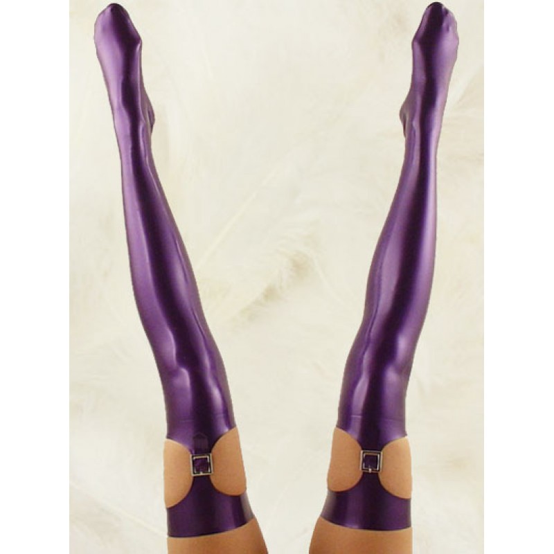 Unisex Halloween Purple Latex Stockings Halloween