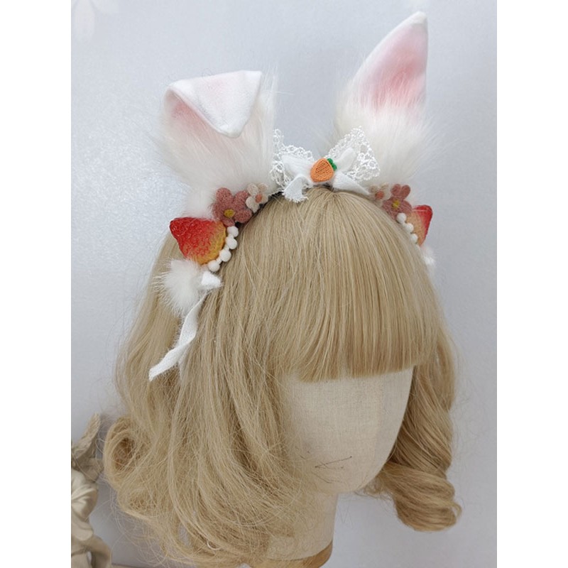 Style Lolita Accessories White Flowers Polyester Fiber Headwear Miscellaneous Sweet ROCOCO