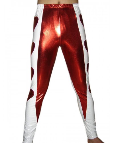 Red White Shiny Metallic Pants