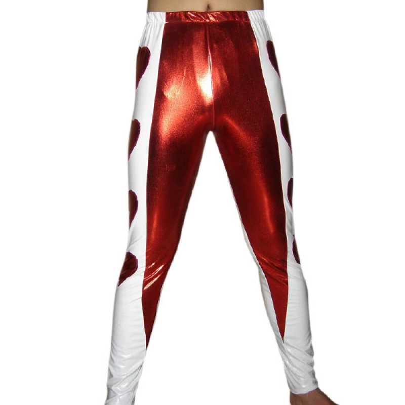 Red White Shiny Metallic Pants