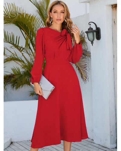 Women Maxi Dress Jewel Neck Long Sleeves Long Dress Classic  Traditional Spring Fall