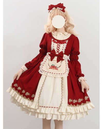 Sweet Lolita Dress Polyester Long Sleeves Lolita Dress