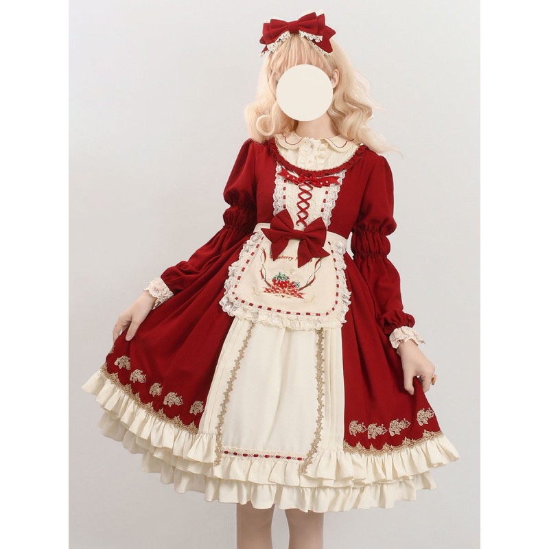 Sweet Lolita Dress Polyester Long Sleeves Lolita Dress