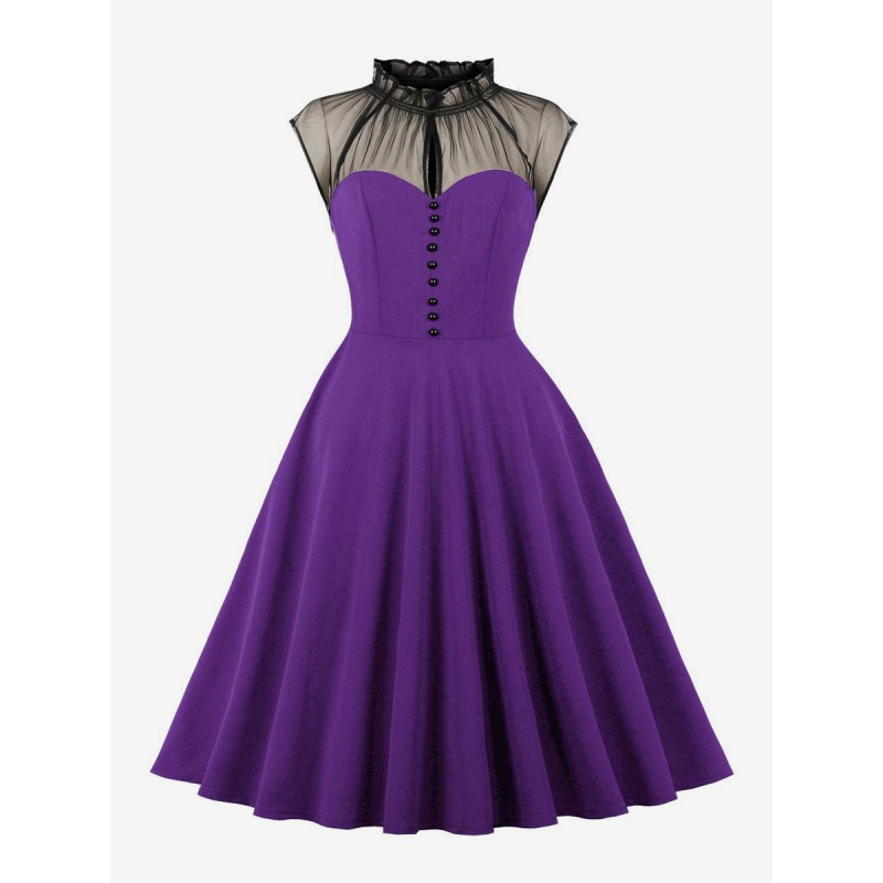 Dress 1950s Audrey Hepburn Style Sleeveless Knee Length Rockabilly Dress Bodycon Retro Summer