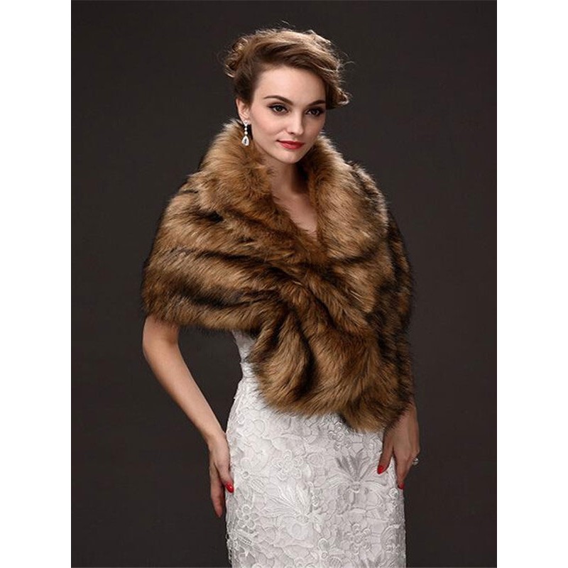 Faux Fur Wrap Women Faux Fur Shawl Wedding Wraps Cape Coat Fall