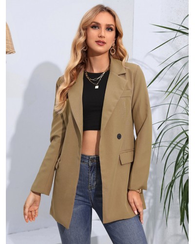 Blazer For Women Turndown Collar Solid Color Fall Spring Blazers Casual