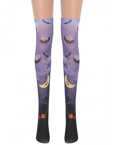 Women Saloon Stockings Bat Knee High Socks Carnival Cosplay Costume Accessories Pantyhose  Tights