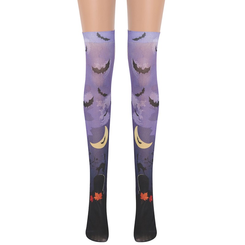 Women Saloon Stockings Bat Knee High Socks Carnival Cosplay Costume Accessories Pantyhose  Tights