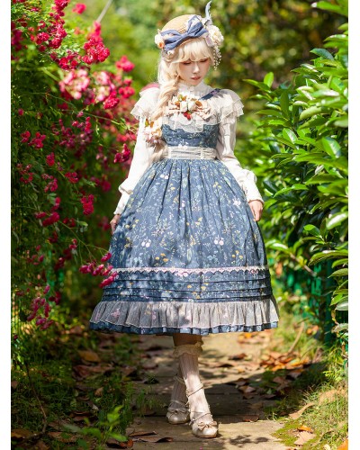 Classical Lolita Dress Cotton Sleeveless Lolita Dresses Teal