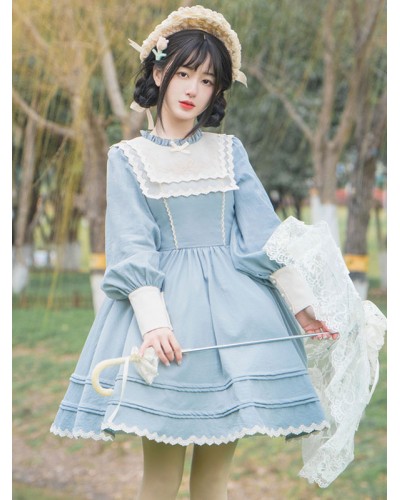 Sweet Lolita Dress Polyester Long Sleeves Sweet Dress Lolita Dress