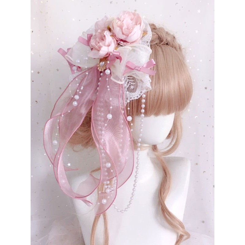 Chinese Style Lolita Green Pearls Bows Flowers Polyester Fiber Accessory Miscellaneous Accessories Lolita Wedding Dress Chinese Style Daily Casual Tea Party