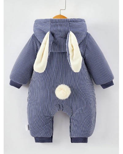 Baby Toddlers Bunny Pajamas Kigurumi Onesie Striped Jumpsuit For Children Carnival Onesie Pajamas Fall Winter