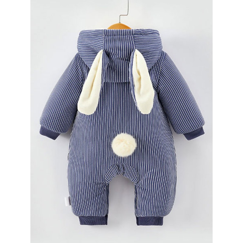 Baby Toddlers Bunny Pajamas Kigurumi Onesie Striped Jumpsuit For Children Carnival Onesie Pajamas Fall Winter