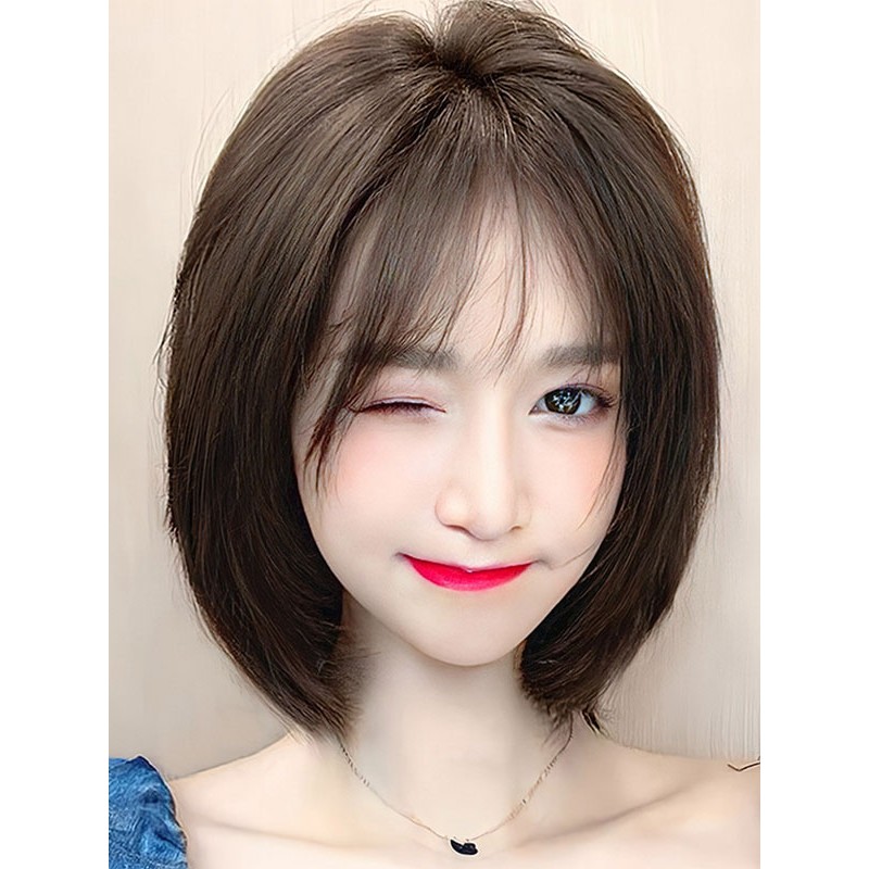 Lolita Wigs Short Heat-resistant Fiber Deep Brown Lolita Accessories Sweet Harajuku Fashion ROCOCO Daily Casual Tea Party