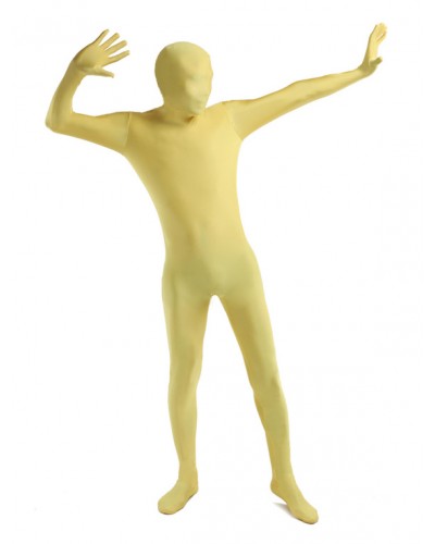 Unisex Morph Suit Yellow Lycra Spandex Fabric Zentai Suit Full Body Suit