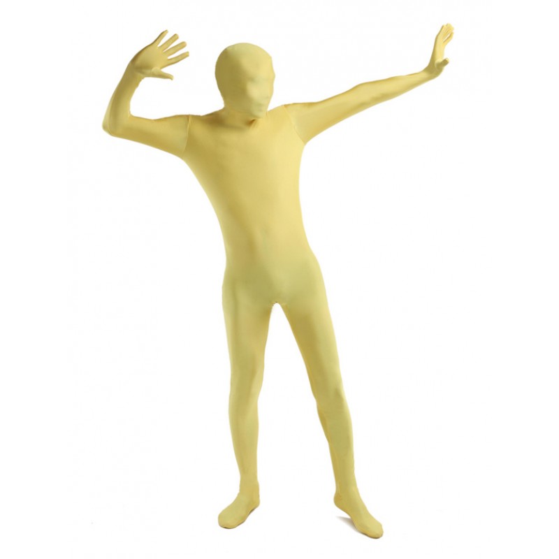 Unisex Morph Suit Yellow Lycra Spandex Fabric Zentai Suit Full Body Suit