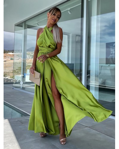 Women V-Neck Maxi Dress Sleeveless Long Dress Sexy Summer