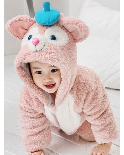 Pink Cats Kigurumi Pajamas Toddler Onesie Flannel Kids Jumpsuit Carnival Onesie Pajamas Winter