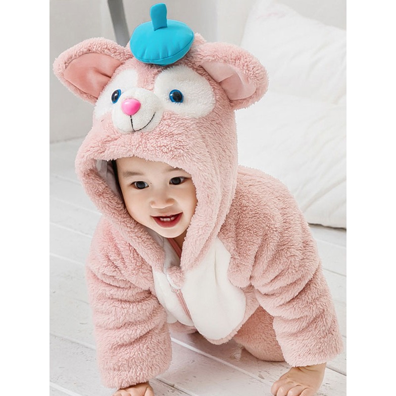 Pink Cats Kigurumi Pajamas Toddler Onesie Flannel Kids Jumpsuit Carnival Onesie Pajamas Winter